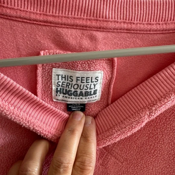 American Eagle Outfitters Pink Crew Neck Big Hug Sweatshirt - Picture 2 of 6